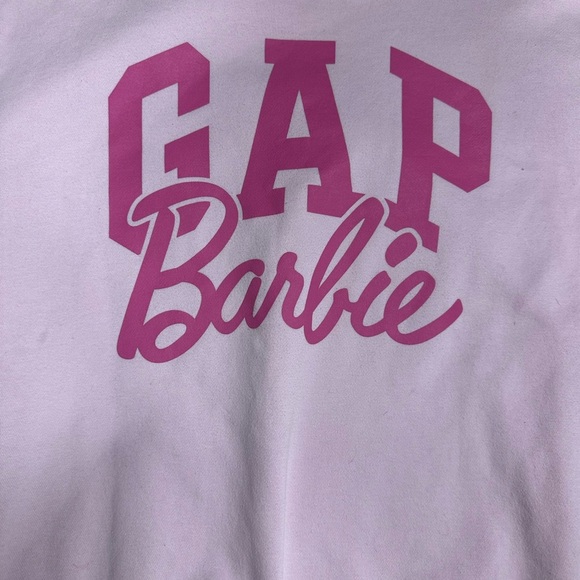 Gap X Barbie Arch Logo Pink Crewneck Sweatshirt Large - Picture 3 of 5